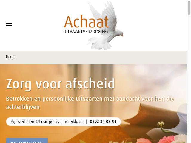 Screenshot Achaat Uitvaartverzorging
