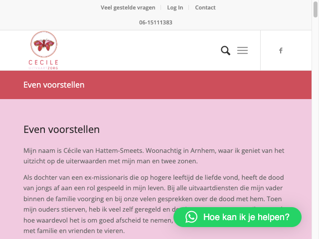 Screenshot Cecile Uitvaartzorg