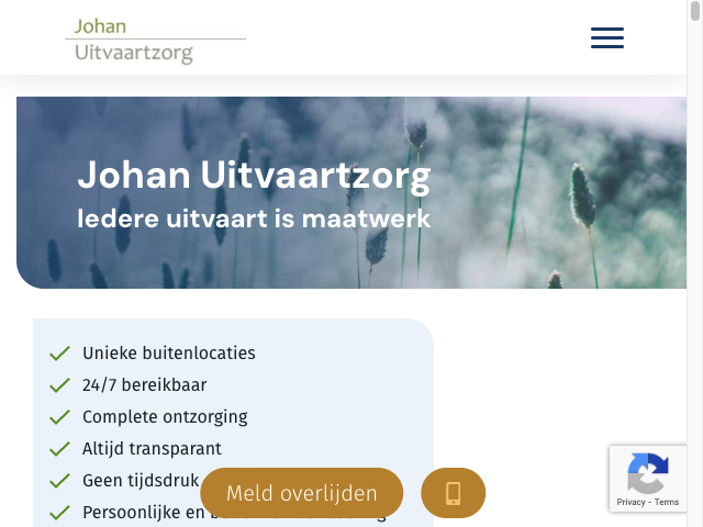 Screenshot Johan Uitvaartzorg