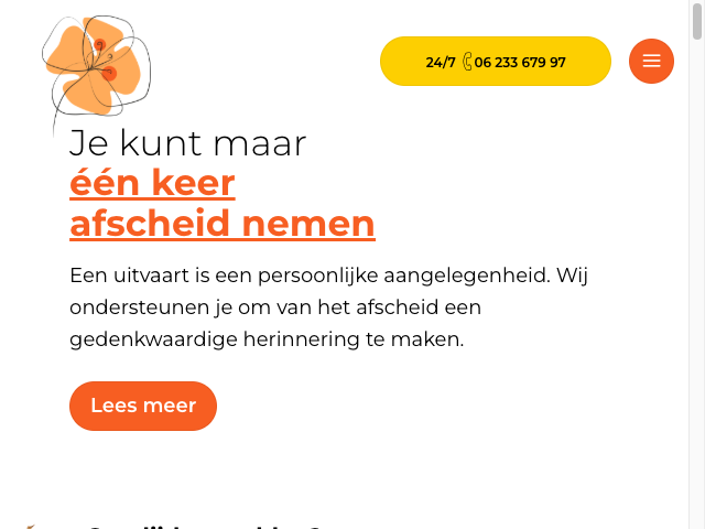 Screenshot van Gelderen en Stork Uitvaarten