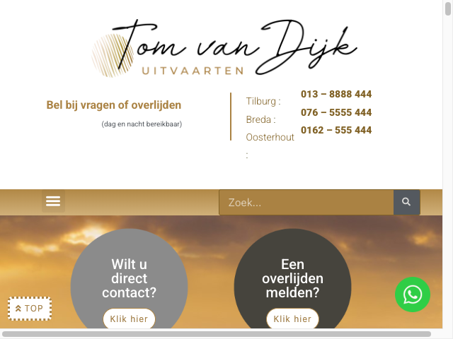 Screenshot Tom van Dijk Uitvaarten