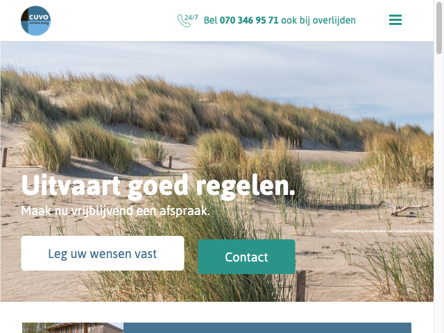 Screenshot Cuvo Uitvaartzorg