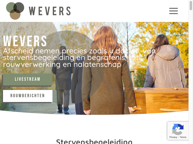 Screenshot Wevers Uitvaartverzorging