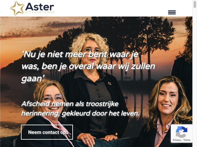 Screenshot Aster Uitvaartzorg