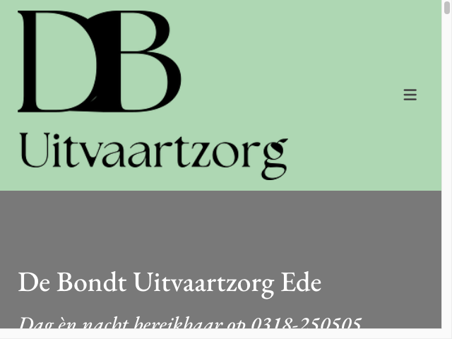 Screenshot De Bondt Uitvaartzorg