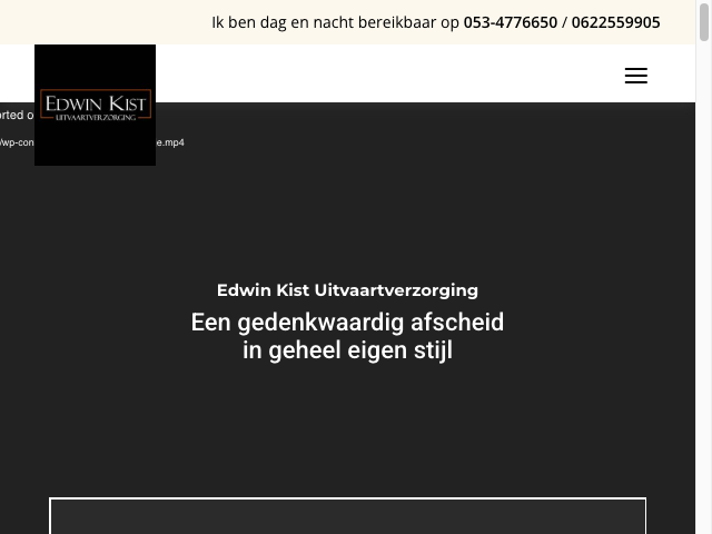 Screenshot Edwin Kist Uitvaartverzorging