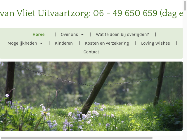 Screenshot Mariska van Vliet Uitvaartzorg