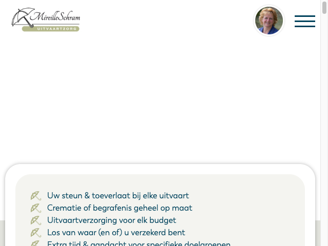 Screenshot Mireille Schram Uitvaartzorg