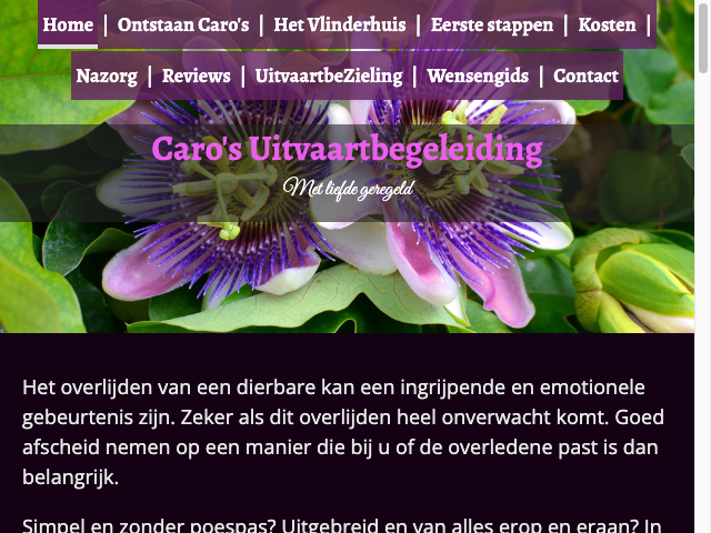 Screenshot Caro’s Uitvaart Begeleiding