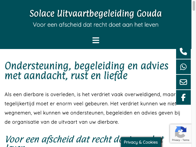 Screenshot Solace Uitvaartbegeleiding