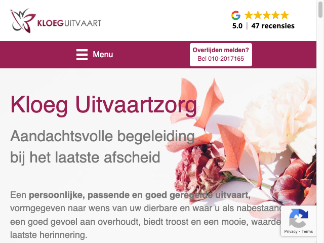 Screenshot Kloeg Uitvaart