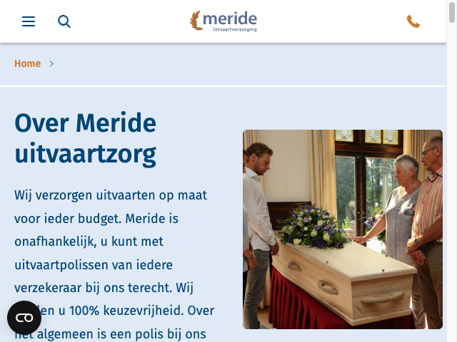 Screenshot Meride Uitvaartverzorging