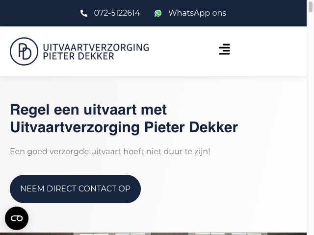 Screenshot Pieter Dekker Uitvaartverzorging
