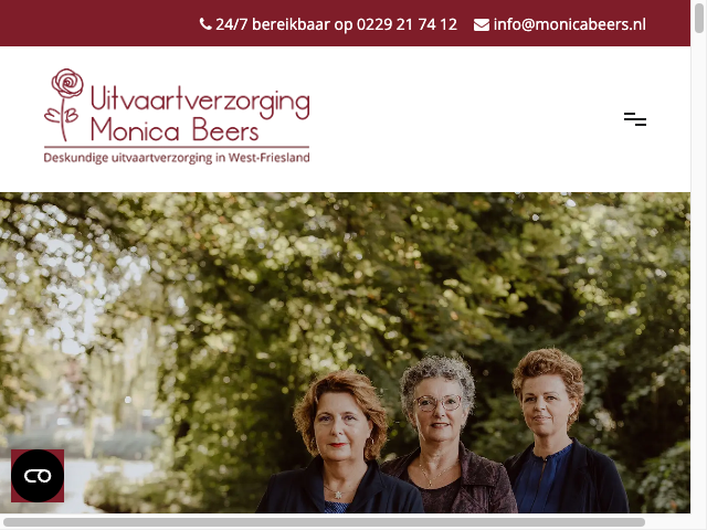 Screenshot Uitvaartverzorging Monica Beers