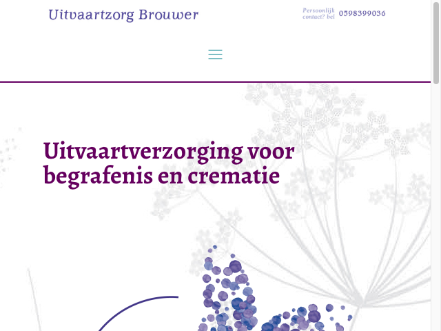 Screenshot Uitvaartzorg Brouwer