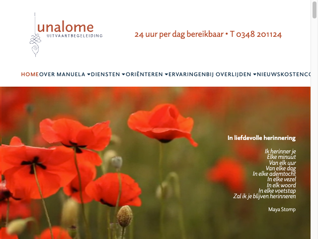 Screenshot Unalome Uitvaartbegeleiding
