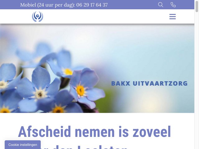 Screenshot Bakx Uitvaartzorg