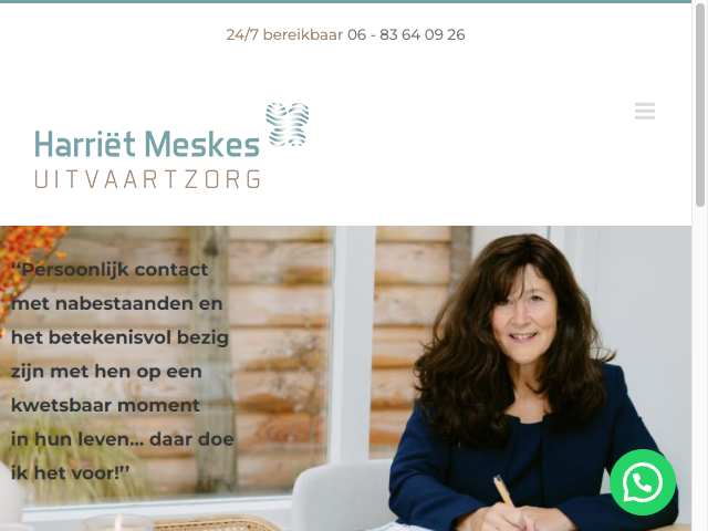 Screenshot Harriet Meskes Uitvaartzorg