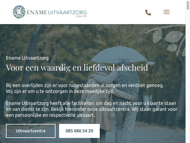 Screenshot Ename Uitvaartzorg