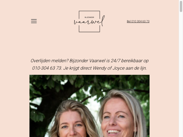 Screenshot Bijzonder Vaarwel Uitvaartzoeg