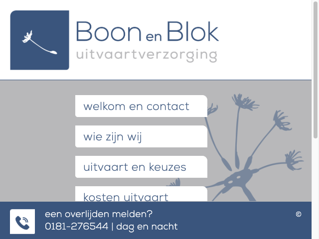 Screenshot Boon en Blok Uitvaartverzorging