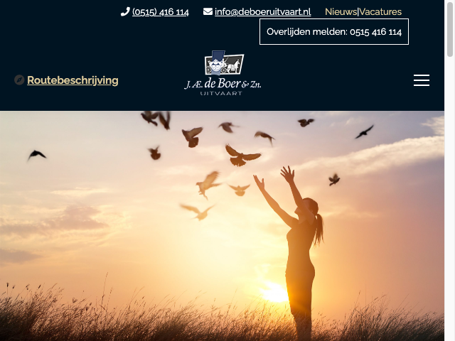 Screenshot J de Boer en Zn. Uitvaartverzorging