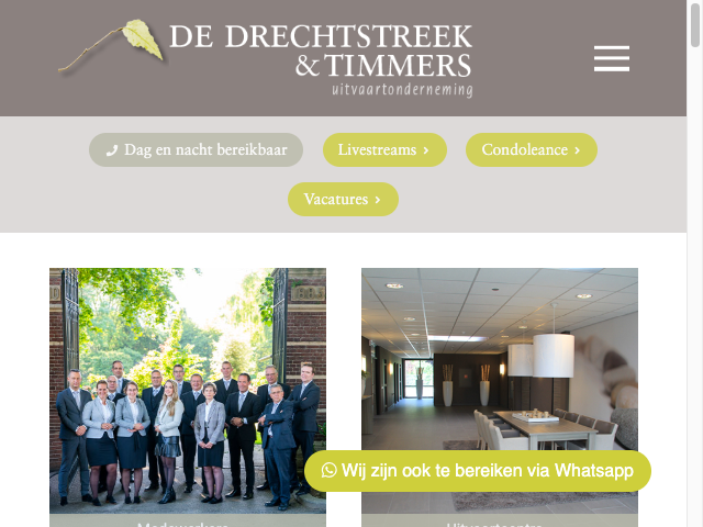 Screenshot Uitvaartonderneming De Drechtstreek
