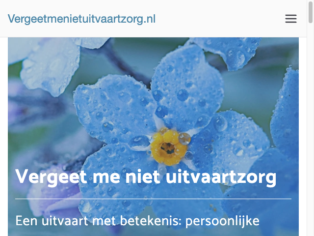 Screenshot Vergeetmijniet Uitvaartzorg