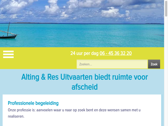 Screenshot Altink en Res Uitvaarten