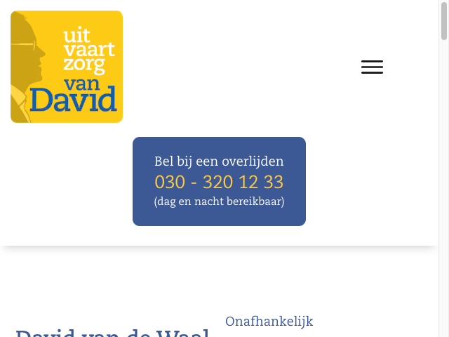 Screenshot Uitvarrtzorg van David