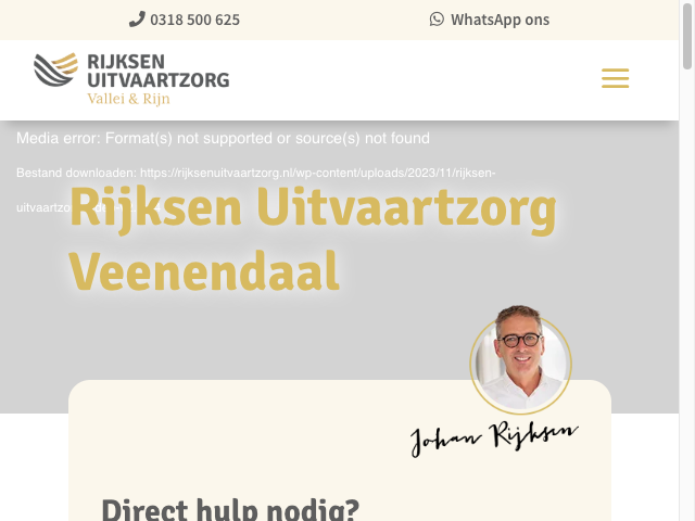 Screenshot Rijksen Uitvaartzorg