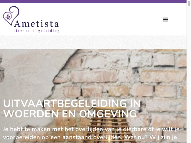 Screenshot Ametista Uitvaartbegeleiding