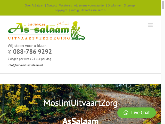 Screenshot Moslim Uitvaart Zorg ASSALAAM